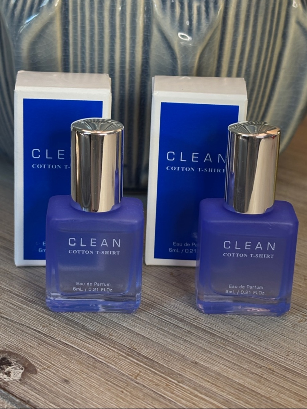 Bundle of 2 CLEAN Cotton T-Shirt Eau de Parfum Bottles, .21 fl oz
